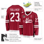 Custom Maroon White Hockey Jersey with Personalized Name and Number - Team Apparel Personalized Maroon White Hockey Jersey