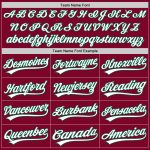 Custom Throwback Baseball Jersey with Personalized Name & Number - Maroon White Kelly Green Personalized Maroon White-Kelly