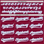 Custom Name Number Authentic Throwback Baseball Jersey - Personalized Maroon White-Light Blue Team Colors Personalized Maroon