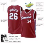 Personalized Authentic Throwback Basketball Jersey Maroon White Light Blue Personalized Maroon White-Light Blue Authentic