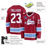 Custom Personalized Hockey Jersey with Name & Number - Maroon White-Light Blue Team Colors Personalized Maroon White-Light