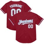 Custom Maroon White-Light Blue Baseball Jersey with Personalized Name and Number - Authentic Throwback Style Personalized