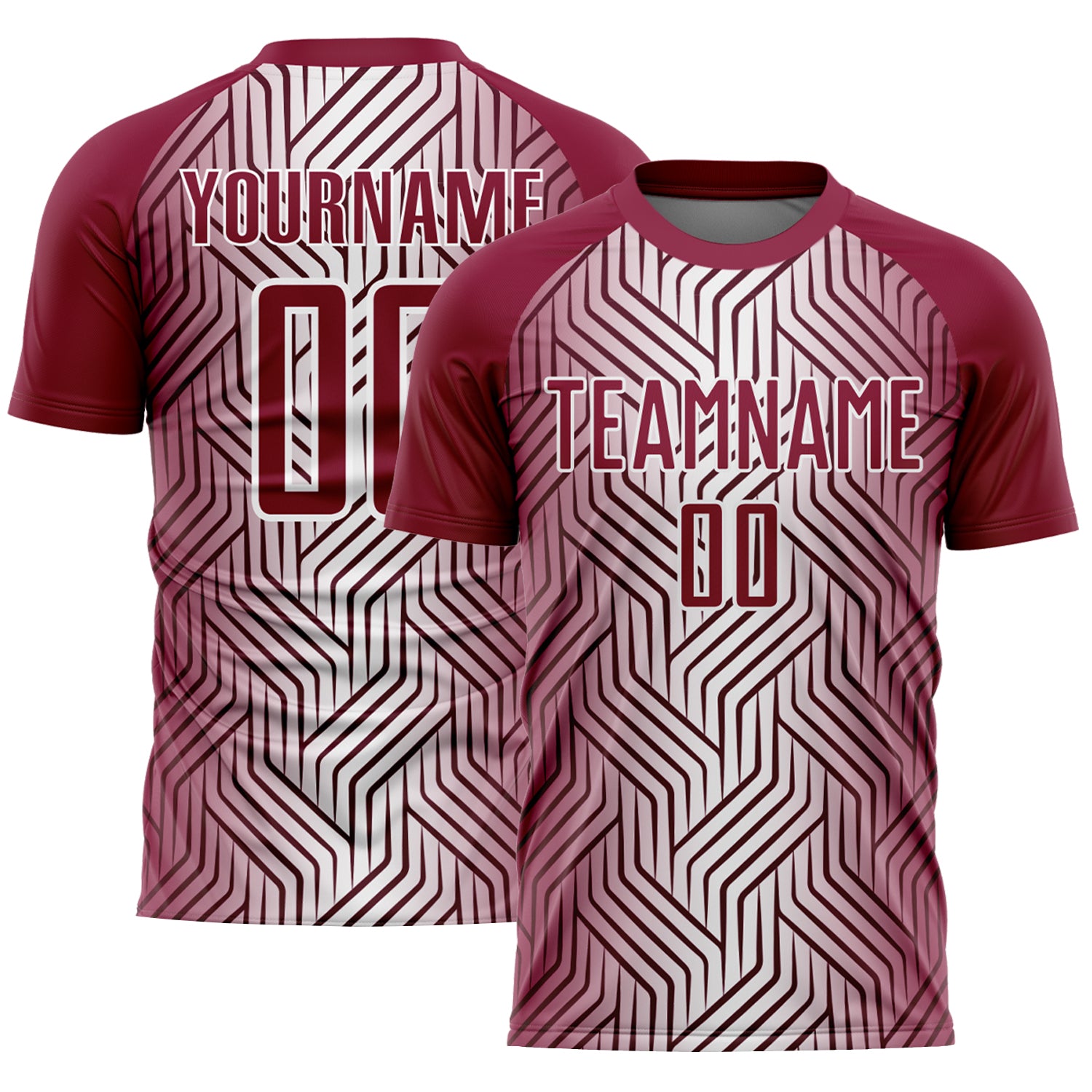 Custom Name Number Soccer Jersey Personalized Maroon White Lines Sublimation Team Uniform Personalized Maroon White Lines