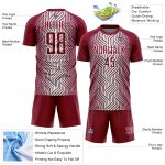 Custom Name Number Soccer Jersey Personalized Maroon White Lines Sublimation Team Uniform Personalized Maroon White Lines