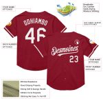 Custom Name & Number Authentic Baseball Jersey - Personalized Maroon White Mesh Throwback Design Personalized Maroon White
