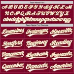 Custom Team Baseball Jersey with Personalized Name and Number - Maroon and White Old Gold Authentic Throwback Personalized
