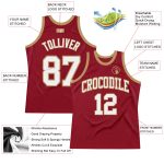 Custom Team Basketball Jersey with Personalized Name and Number - Maroon/White/Old Gold Authentic Throwback Design Personalized