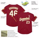 Custom Name Number Personalized Baseball Jersey - Maroon White Old Gold Mesh Authentic Throwback Personalized Maroon White-Old