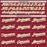Custom Name Number Personalized Baseball Jersey - Maroon White Old Gold Mesh Authentic Throwback Personalized Maroon White-Old