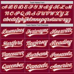 Custom Name Number Authentic Throwback Baseball Jersey Maroon White Orange - Personalized Team Jersey Personalized Maroon