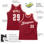 Custom Name Number Personalized Authentic Basketball Jersey Maroon White-Orange Throwback Team Style Personalized Maroon