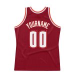 Custom Name Number Personalized Authentic Basketball Jersey Maroon White-Orange Throwback Team Style Personalized Maroon