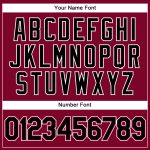 Custom Name Number Basketball Jersey - Personalized Maroon White Pinstripe Authentic Black White Design Personalized Maroon