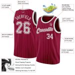 Custom Name and Number Authentic Basketball Jersey - Maroon White Pinstripe Gray White Personalized Maroon White Pinstripe