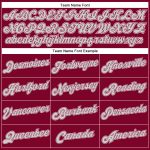 Custom Name and Number Authentic Basketball Jersey - Maroon White Pinstripe Gray White Personalized Maroon White Pinstripe