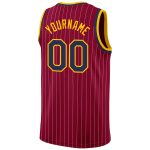 Custom Maroon White Pinstripe Navy-Gold Basketball Jersey with Personalized Name and Number - Authentic Team Gear Personalized