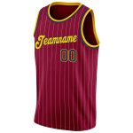 Custom Maroon White Pinstripe Navy-Gold Basketball Jersey with Personalized Name and Number - Authentic Team Gear Personalized