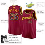 Custom Maroon White Pinstripe Navy-Gold Basketball Jersey with Personalized Name and Number - Authentic Team Gear Personalized