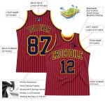 Personalized Navy Gold Basketball Jersey - Maroon White Pinstripe Authentic Personalized Maroon White Pinstripe Navy-Gold