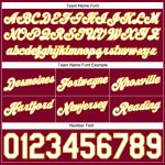 Custom Team Basketball Shorts with Name and Number - Maroon White Pinstripe Authentic White-Gold Design Personalized Maroon