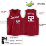 Personalized Maroon White Basketball Jersey - Custom Round Neck Sportswear Personalized Maroon White Round Neck Basketball