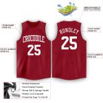 Custom Name Number Basketball Jersey Maroon White Round Neck Team Design Personalized Maroon White Round Neck Basketball