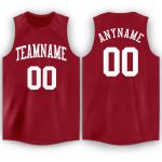 Custom Name Number Basketball Jersey Maroon White Round Neck Team Design Personalized Maroon White Round Neck Basketball