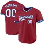 Custom Name and Number Baseball Jersey - Authentic Maroon White-Royal Throwback Design Personalized Maroon White-Royal Authentic