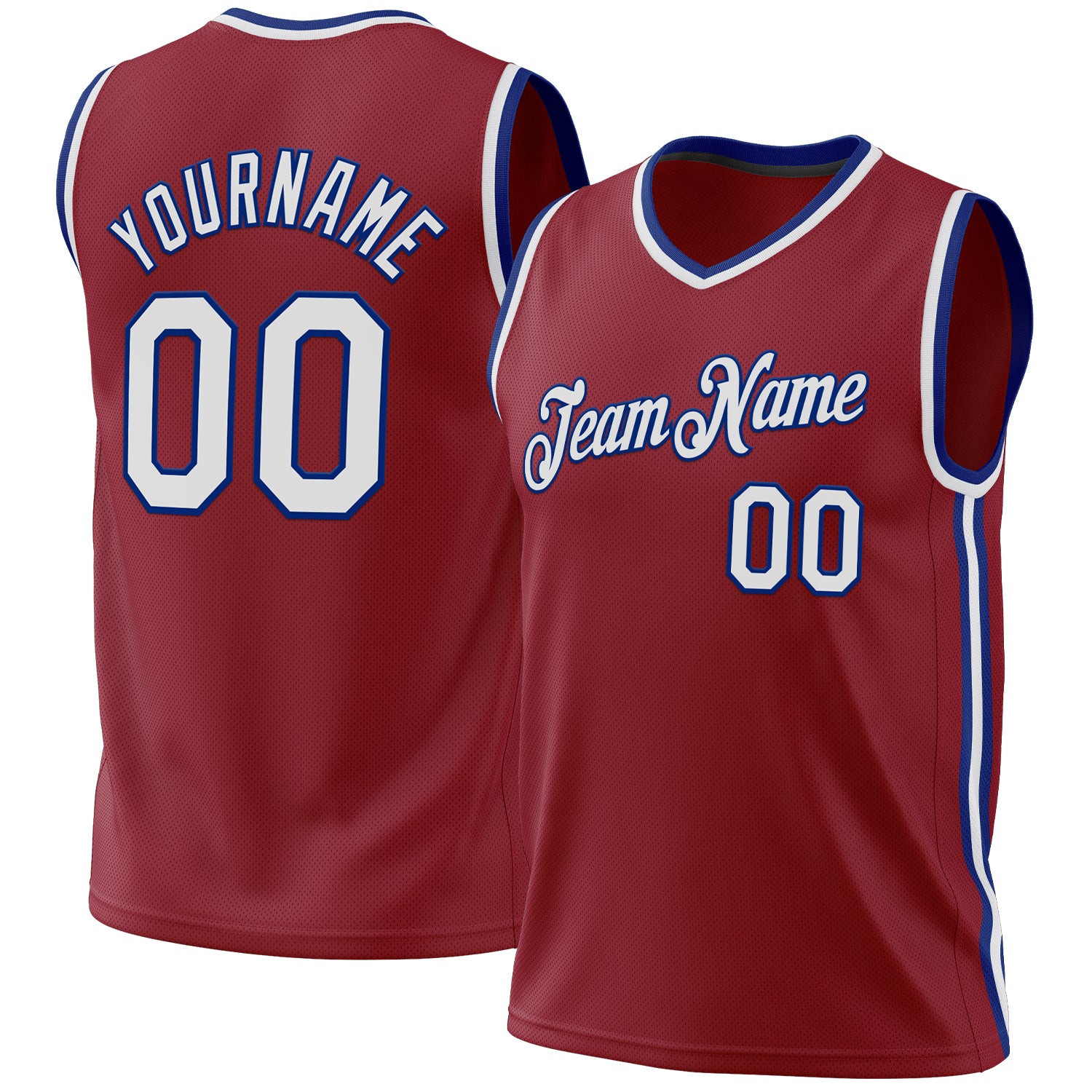 Custom Maroon and White-Royal Basketball Jersey - Authentic Throwback Design Personalized Maroon White-Royal Authentic Throwback