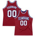 Custom Name and Number Personalized Maroon White-Royal Basketball Jersey - Authentic Throwback Team Jersey Personalized Maroon