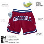 Personalized Maroon White-Royal Throwback Basketball Shorts - Authentic Design Personalized Maroon White-Royal Authentic