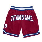 Personalized Maroon White-Royal Throwback Basketball Shorts - Authentic Design Personalized Maroon White-Royal Authentic