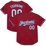 Custom Name Number Baseball Jersey - Personalized Maroon White-Royal Authentic Throwback Mesh Design Personalized Maroon