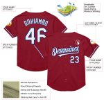 Custom Name Number Baseball Jersey - Personalized Maroon White-Royal Authentic Throwback Mesh Design Personalized Maroon
