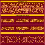 Custom Basketball Shorts with Personalized Name & Number, Maroon Yellow Pinstripe Fade Fashion Design Personalized Maroon