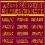 Custom Name Number Maroon Yellow Pinstripe Soccer Uniform Jersey Fade Fashion Sublimation Team Apparel Personalized Maroon