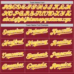 Custom Maroon Yellow-White Mesh Baseball Jersey with Personalized Name and Number - Authentic Throwback Team Jersey Personalized