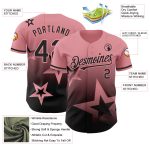 Custom Name and Number Twinkle Star Baseball Jersey - Medium Pink Black 3D Gradient Design Personalized Medium Pink Black