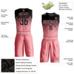 Custom Name Number Sublimation Basketball Jersey Team Medium Pink Black Round Neck Suit Personalized Medium Pink Black Round