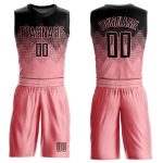 Custom Name Number Sublimation Basketball Jersey Team Medium Pink Black Round Neck Suit Personalized Medium Pink Black Round