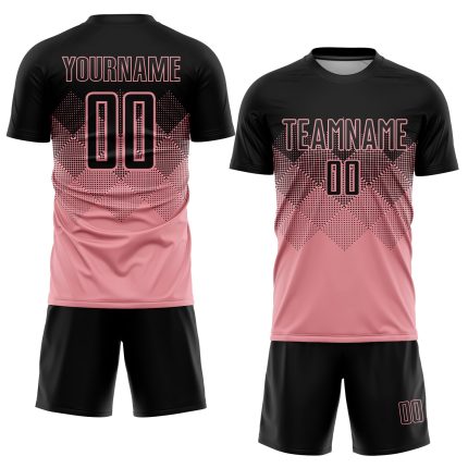 Custom Name Number Personalized Pink Black Soccer Jersey Medium Sublimation Team Uniform Personalized Medium Pink Black Sublimation
