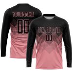 Custom Name Number Personalized Pink Black Soccer Jersey Medium Sublimation Team Uniform Personalized Medium Pink Black Sublimation