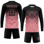 Custom Name Number Personalized Pink Black Soccer Jersey Medium Sublimation Team Uniform Personalized Medium Pink Black Sublimation