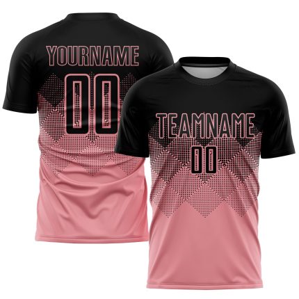 Custom Name Number Personalized Pink Black Soccer Jersey Medium Sublimation Team Uniform Personalized Medium Pink Black Sublimation