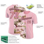 Custom Name Number 3D Performance T-Shirt Hawaii Island Medium Pink Black White Personalized Medium Pink Black-White 3D Hawaii