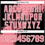 Custom Name and Number Personalized Baseball Jersey - Medium 3D Pattern Pink Black White Abstract Brush Stroke Design Personalized