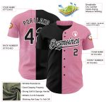 Personalized Tropical Hawaii Palm Leaves Baseball Jersey Team Custom Name 3D Pink Black-White Design Medium Size Personalized