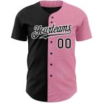 Personalized Tropical Hawaii Palm Leaves Baseball Jersey Team Custom Name 3D Pink Black-White Design Medium Size Personalized