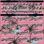 Custom Name and Number Tropical Hawaii Palm Trees Baseball Jersey, Medium Pink Black-White 3D Pattern Design Personalized