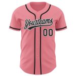 Custom Name and Number Baseball Jersey in Medium Pink and Black-White - Personalized Authentic Team Jersey Personalized Medium